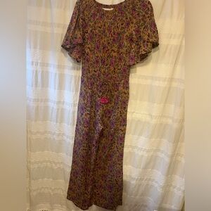 Raga by Anthropologie Jumpsuit Size XS Tassel Waist Tie Pockets Boho